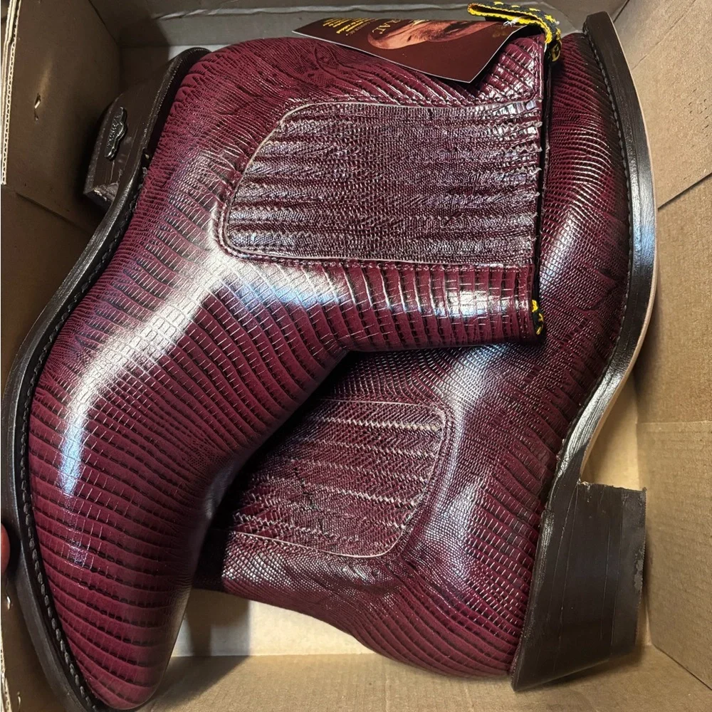 El General Burgundy Leather Ankle Boots - Picture 2 of 2